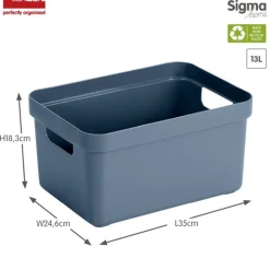 Öppen förvaringslåda 13L, Sigma, Blå