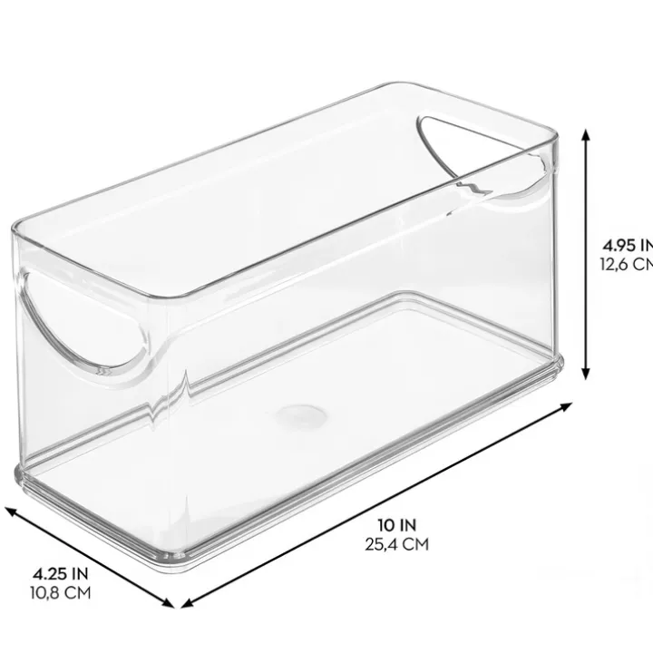 Öppen låda, Stapelbar, Smal, RPET CABINET BIN, 25,4 x 10,8 x H 12,7 cm, Transparent