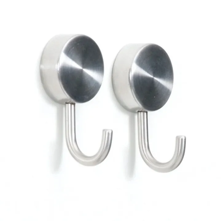 Rund magnetkrok 2-pack, Silver
