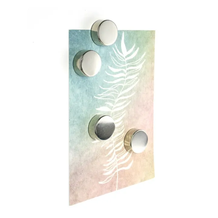 Rund magnet 4-pack, Silver