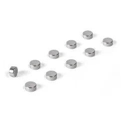 Rund minimagnet 10-pack, Silver