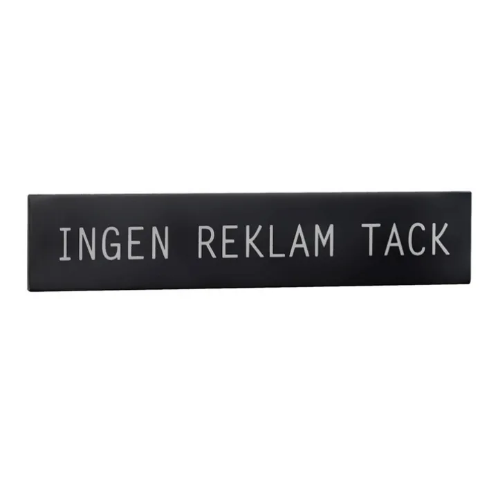 Självhäftande metallskylt, Ingen reklam tack