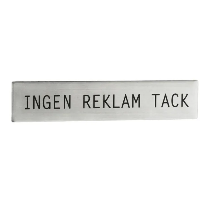 Självhäftande metallskylt, Ingen reklam tack