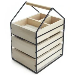 Smyckeskrin, WOODEN HOUSE, 19,5 x 17 x H 30 cm, Natur / Svart