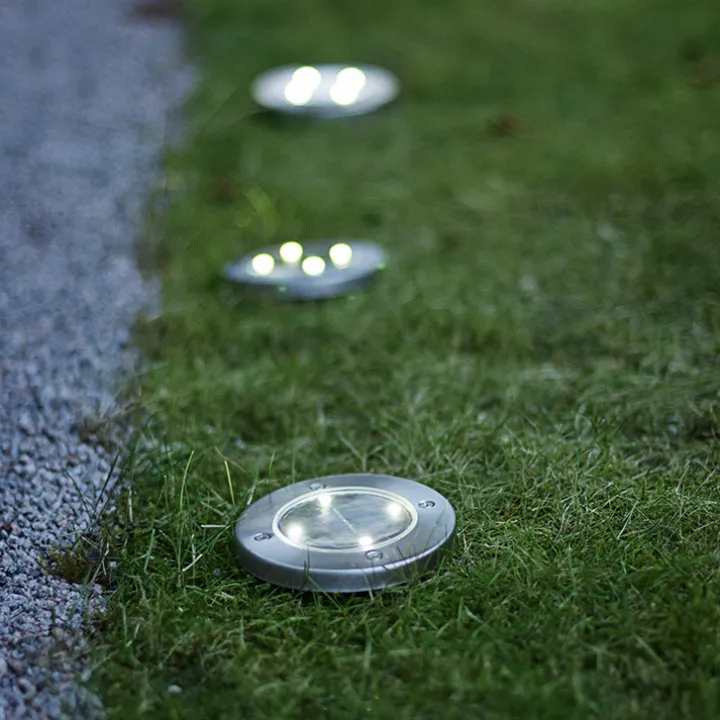 Solcellsladdad belysning till gräsmattan, 3-pack