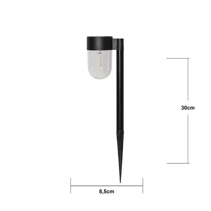 Solcellsladdad markbelysning, 2-pack, 30 cm