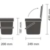 Sophink med lock och handdtag 6L, Brabantia, Grön