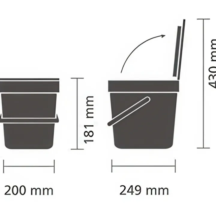 Sophink med lock och handdtag 6L, Brabantia, Grön