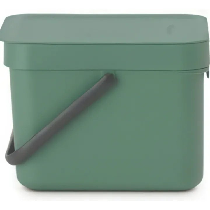 Sophink med lock och handdtag 6L, Brabantia, Grön