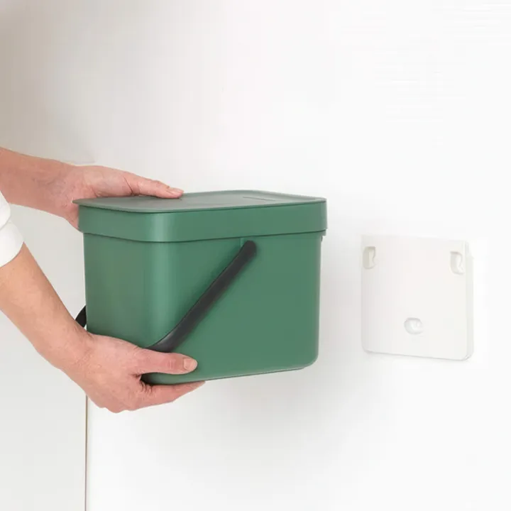 Sophink med lock och handdtag 6L, Brabantia, Grön