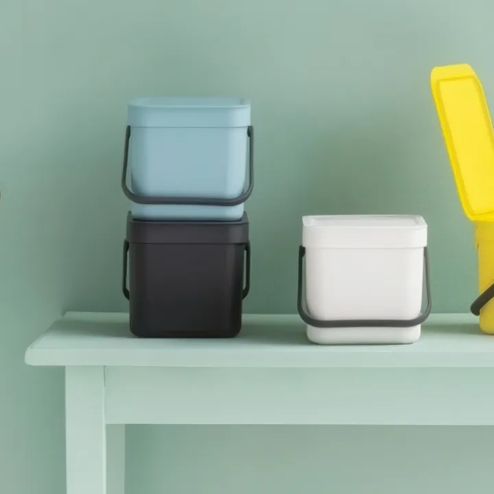 Sophink med lock och handdtag 6L, Brabantia, Grön