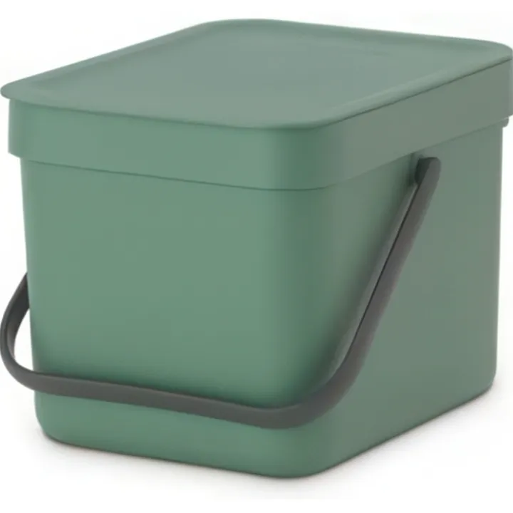 Sophink med lock och handdtag 6L, Brabantia, Grön