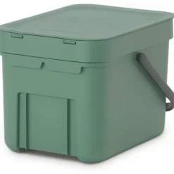 Sophink med lock och handdtag 6L, Brabantia, Grön