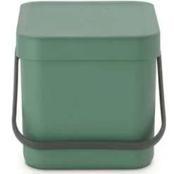 Sophink med lock och handdtag 6L, Brabantia, Grön