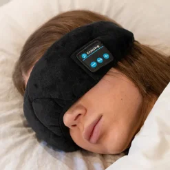 Sovmask med trådlösa hörlurar