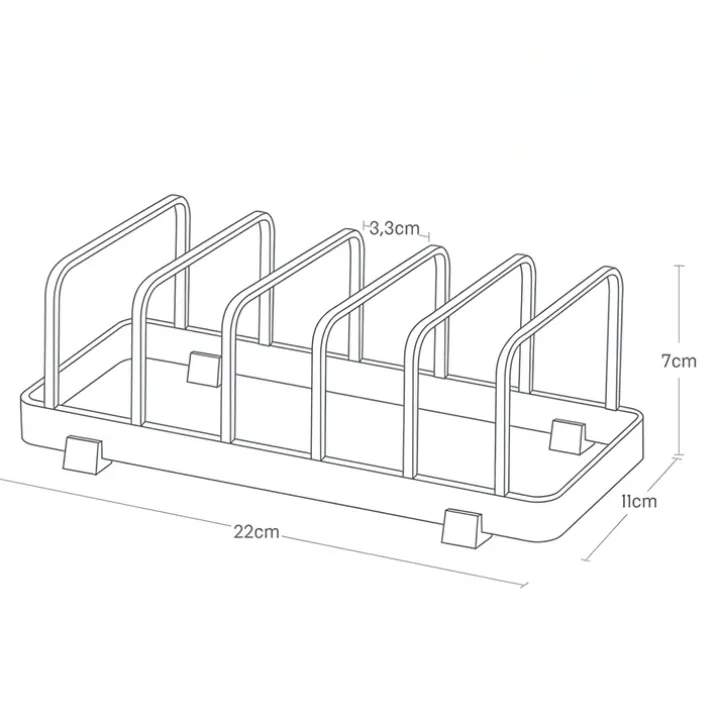 Ställ för tallrikar, TOWER DISH STAND, 22 x 11 x H 7 cm, Yamazaki