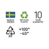 Stor förvaringslåda med lock i återvunnen plast 46L, SmartStore, Svart