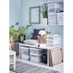 Stor förvaringslåda med lock 66L, SmartStore