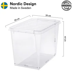 Stor förvaringslåda med lock 66L, SmartStore