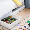 Stor förvaringslåda under sängen med hjul 60L, SmartStore, Klar/svart
