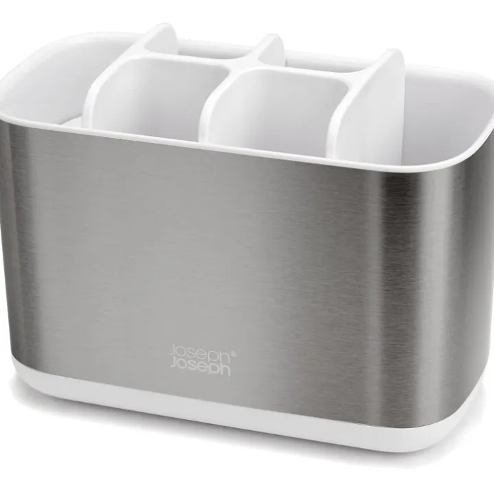 Stor tandborstmugg för eltandborste, Joseph Joseph, Silver