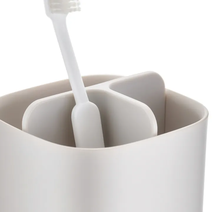 Tandborstmugg för eltandborste, Joseph Joseph, Beige