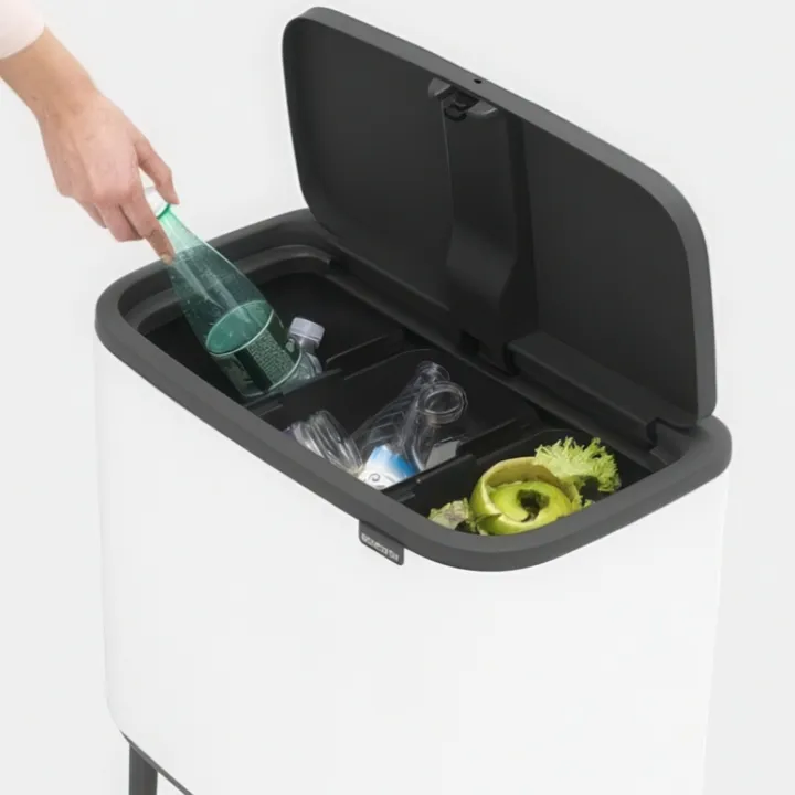 Återvinningsstation på ben med 3 fack, Brabantia