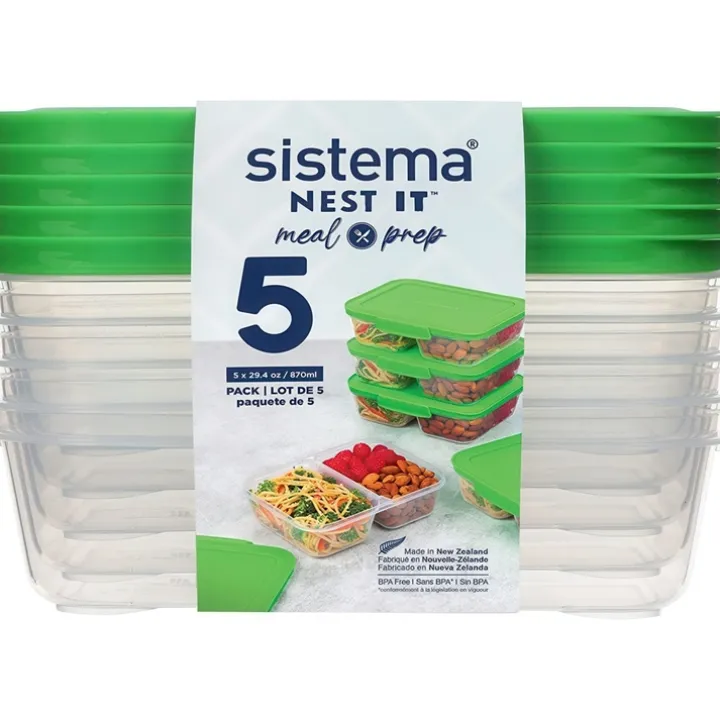 Tvådelad matlåda 5-pack 0,87L, Sistema