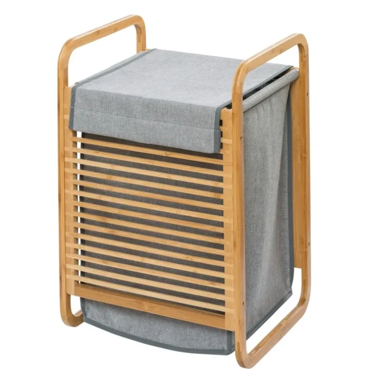 Tvättkorg i bambu 72L