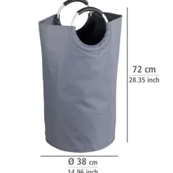 Tvättkorg med handtag 69L, Grå