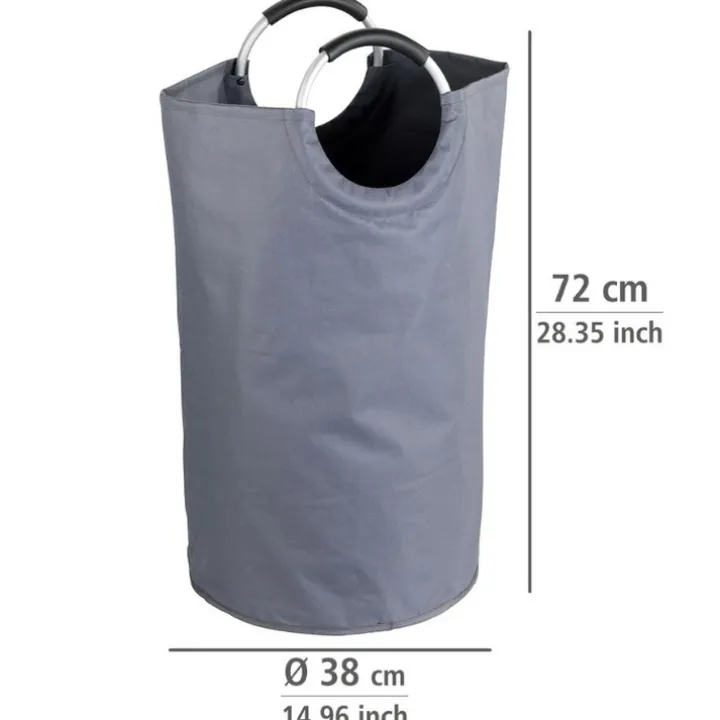 Tvättkorg med handtag 69L, Grå
