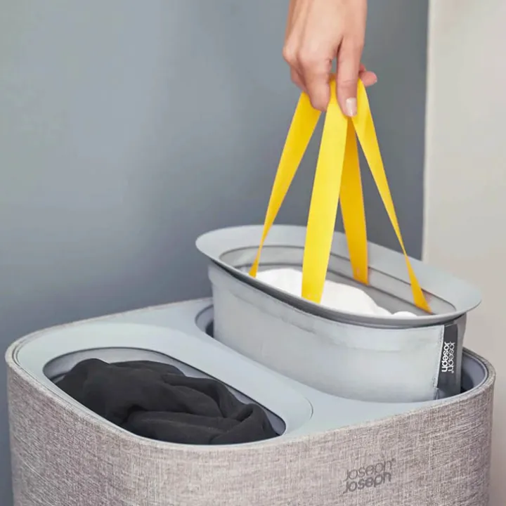 Tvättkorg med sorteringsfack