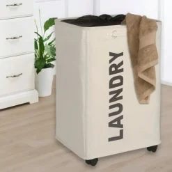 Tvättkorg på hjul, Laundry