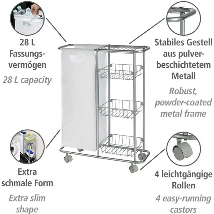 Tvättvagn med tvättsäck