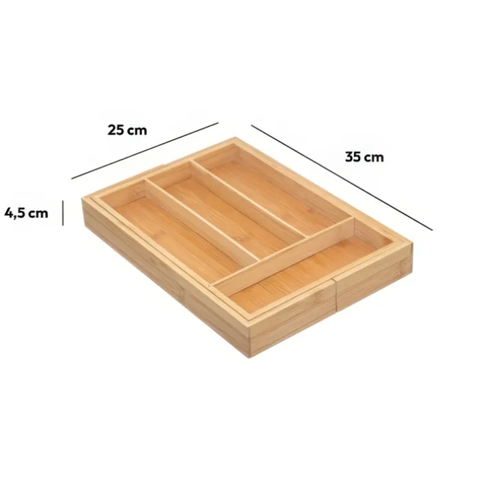 Utdragbar besticklåda i bambu 25-39cm