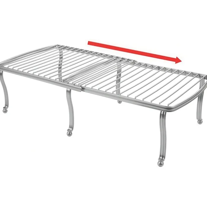 Utdragbar insatshylla i metall, 32-58cm