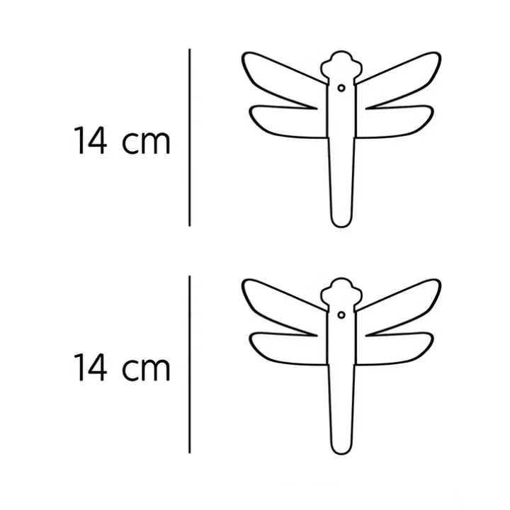 Väggkrok i metall 2-pack, Trollslända, Vit