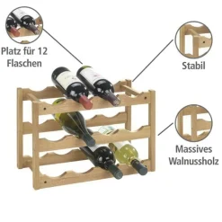 Vinställ i valnöt 12 flaskor